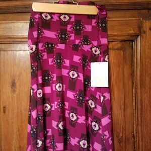 NEW LuLaRoe Maxi Skirt Pink Tribal Slinky Fabric XXS